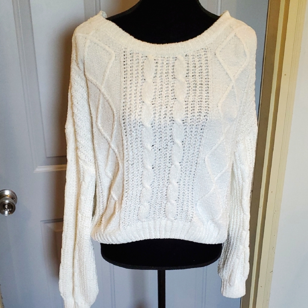 NWT White Hippie Rose Sweater